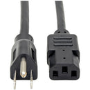 Tripp Lite 12ft Computer Power Cord Cable 5-15P to C13 10A 18AWG  P010012