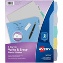 Avery Big Tab&trade; Write & Erase Plastic Dividers, 5 tabs, 16170