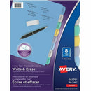 Avery Big Tab&trade; Write & Erase Plastic Dividers, 8 tabs, 16171