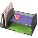 Safco Onyx 2 Upright/2 Tray Mesh Desk Organizer 3264BL