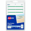 Avery File Folder Labels, White/Green, 2/3" x 3-7/16" , 252  05203