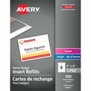 Avery Name Badge Insertsfor Laser and Inkjet Printers, 3" x  05392