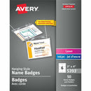 Avery Hanging Name Badge kitfor Laser and Inkjet Printers, 3 05393