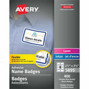 Avery Flexible Name Badgesfor Laser and Inkjet Printers, 3-3 05895