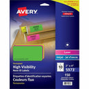 Avery High Visibility Neon ID Labelsfor Laser and Inkjet Pri 05973