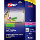 Avery High Visibility Neon ID Labelsfor Laser and Inkjet Pri 05979