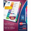 Avery Ready Index&reg; Table of Content Dividers, 10 tabs, 6 11520