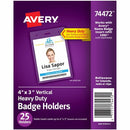 Avery Vertical Name Badge Holders, 4" x 3" 74472