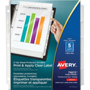 Avery Print & Apply Clear Label Sheet Protector Dividers Ind 78613