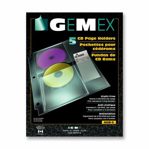 Gemex Heavyweight CD/DVD Page Holder GMX4CD5