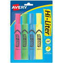 Avery Desk Style HI-LITER&reg;, Assorted Colours, 4/pk C83564