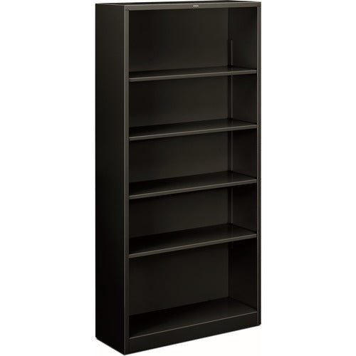 HON Brigade Steel Bookcase | 5 Shelves | 34-1/2"W | Black Finish HONS72ABCP