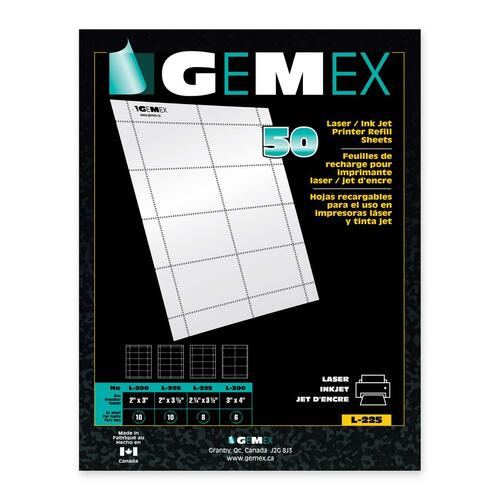 Gemex Name Badge Refill Sheets GMXL225