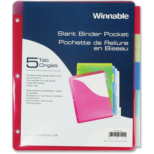 Winnable 5-Tab Slant Binder Pocket WNNTP55AD