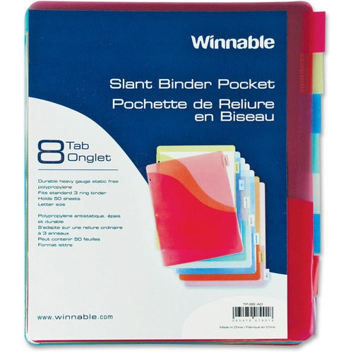 Winnable 8-Tab Slant Binder Pocket WNNTP88AD