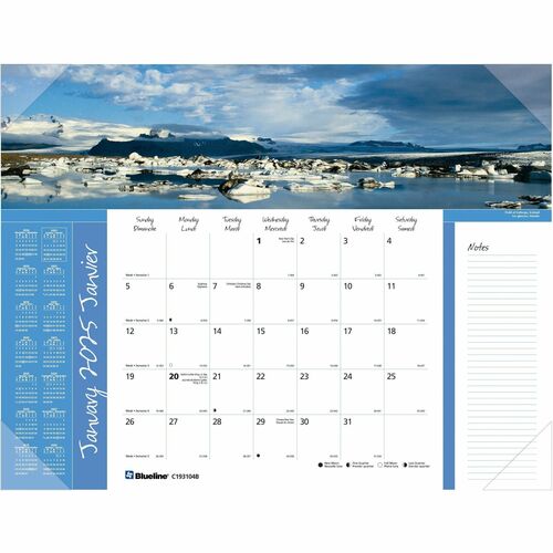 Blueline Blueline World Panorama Monthly Desk Pad Calendar BLIC193104B