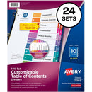 Avery Ready Index(R) 10-Tab Binder Dividers, Customizable Ta 11169