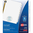 Avery Big Tab&trade; Insertable Dividers, 8 tabs, 1 set 11124
