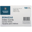 Business Source Plain Index Cards 65260