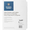 Business Source Un-punched Index Dividers Set 16487