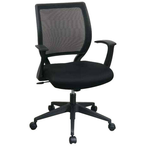 WorkSmart EM51022N Screen Back Chair with Fabric Seat and Fixed Designer Arms OSPEM51022N3