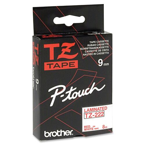 Brother TZe Red on White Label Tape BRTTZE222