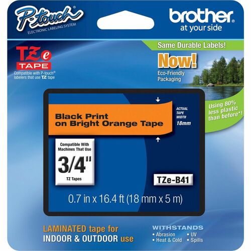 Brother P-touch TZe 3/4" Laminated Lettering Tape BRTTZEB41