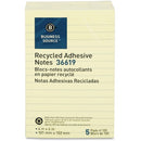 Business Source Yellow Adhesive Notes 36619