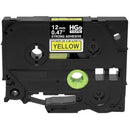 Brother HGES6315PK Black on Yellow Extra-Strength Adhesive Label  HGES6315PK