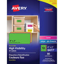 Avery High Visibility Removable ID Labelsfor Laser and Inkje 06477