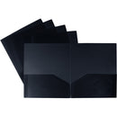 Storex&reg; Recycled Twin Pocket Poly Portfolio Black 50134B25C
