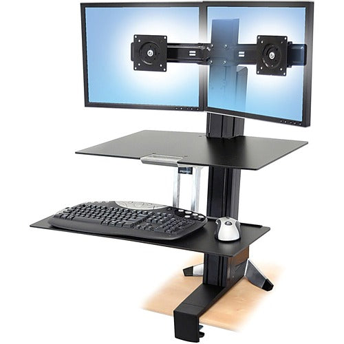 Ergotron WorkFit-S Desk Mount for Monitor, Keyboard - Black ERG33349200