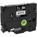 Brother 9mm (0.35") Black on White HGe Tape with Standard Adhesiv HGE2215PK