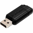 Verbatim 64GB Pinstripe USB Flash Drive - Black 49065