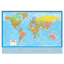 CCC Laminated Bilingual World Wall Map 80011