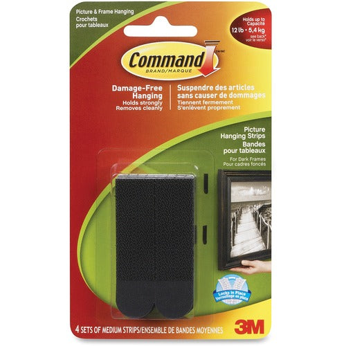 Command Medium Picture Hanging Strips - Black, 17201BLK-C MMM17201BLKC