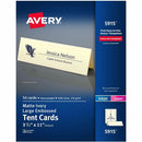 Avery Tent Cards, 3.5" x 11" , Embossed Border, 50 Cards (5915) 5915