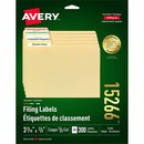 Avery Filing Labelswith TrueBlock&trade; Technology for Lase 15266