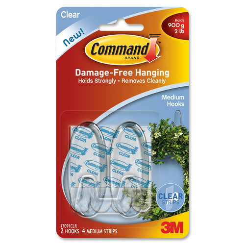 Command Clear Medium Hooks with Clear strips MMM17091CLRC