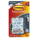 3M Cord Clips, Large, 3 Adhesive Strips, 2/Pack, Clear 17303CLRC