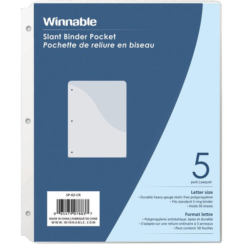 Winnable Clear Slant Binder Pockets WNNSP02CR