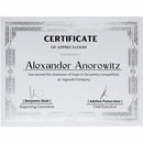 St. James&reg; Premium Weight Certificates, Jazz Design, Silver F 83424