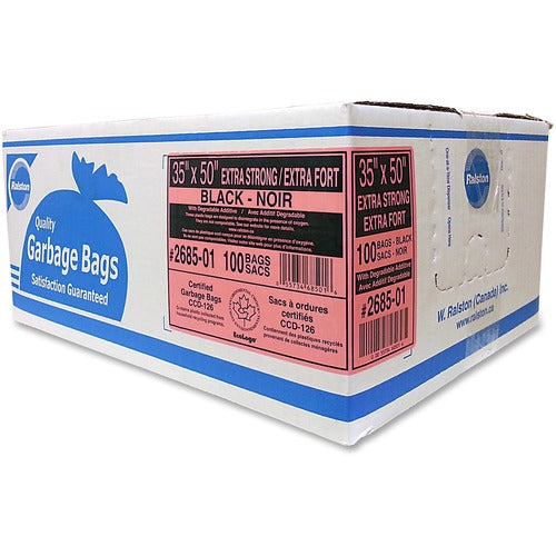 Ralston Extra-Strong Black Trash Bags RLS268501