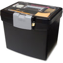 Storex Portable File Box with Top Organizer 61504B03C