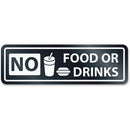Headline No Food Or Drinks Window Sign 9434