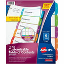 Avery Ready Index&reg; Customizable Table of Contents Divide 11840