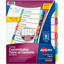 Avery Ready Index&reg; Customizable Table of Contents Divide 11841