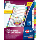 Avery Ready Index&reg; Customizable Table of Contents Divide 11845