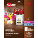 Avery Glossy White Oval Labels3" x 4" , Permanent Adhesive,  24489