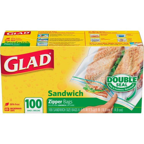 Glad Sandwich Zipper Bags CLO12623WAVE